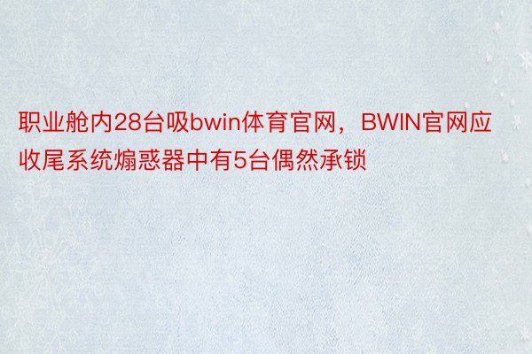 职业舱内28台吸bwin体育官网，BWIN官网应收尾系统煽惑器中有5台偶然承锁
